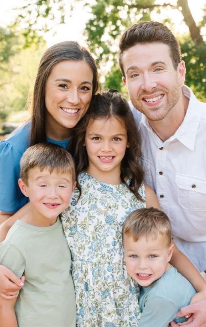 David and Megan Hieber and their three children.